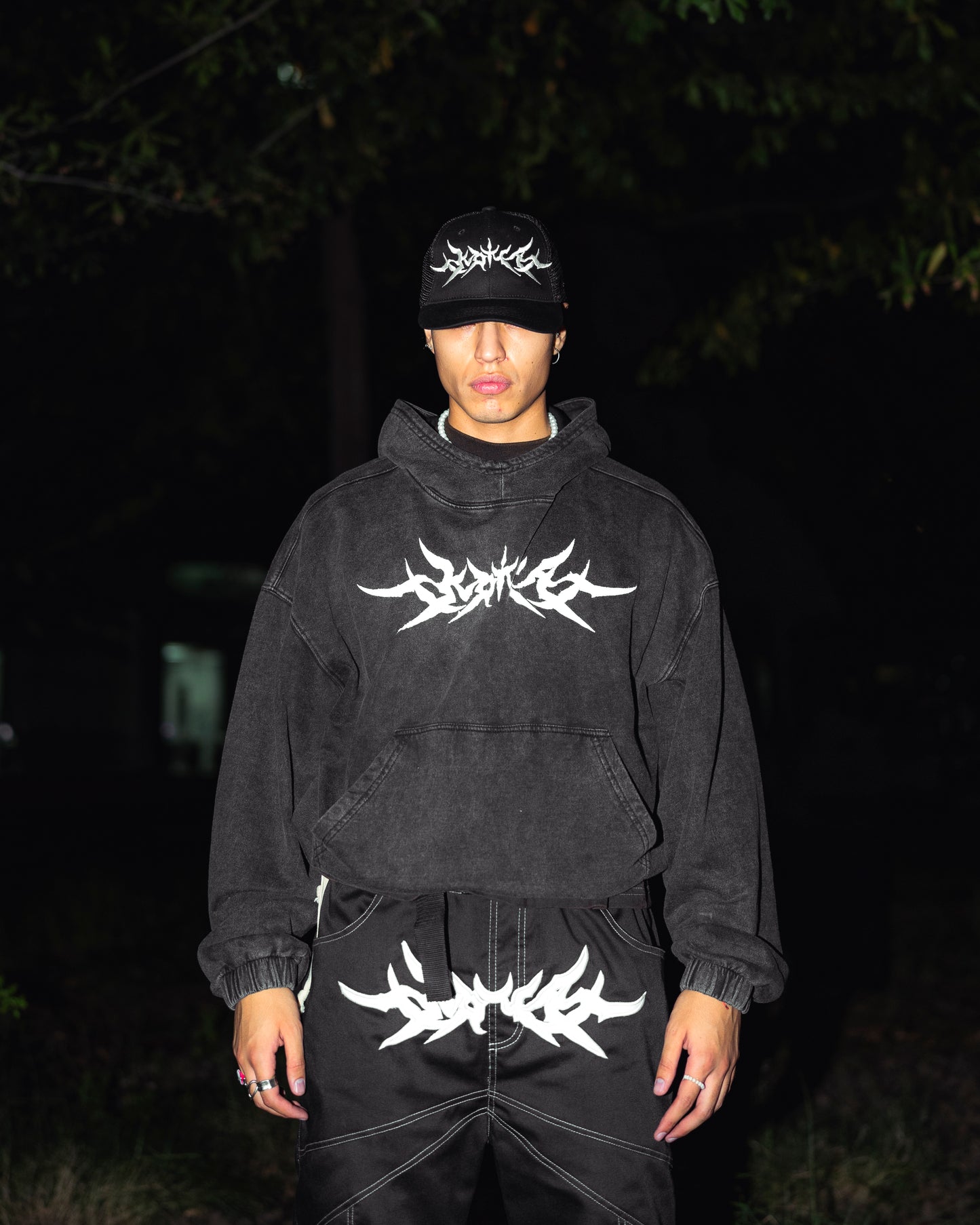 Hoodie sacred dark gray washed boxy fit