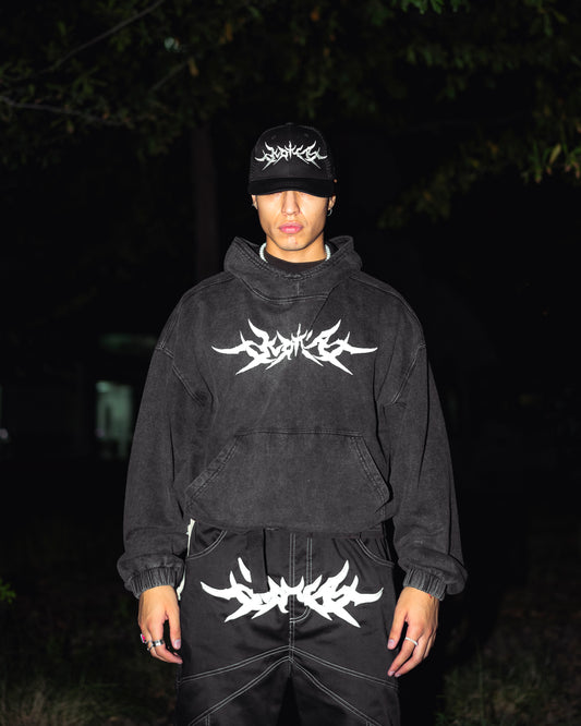 Hoodie sacred dark gray washed boxy fit