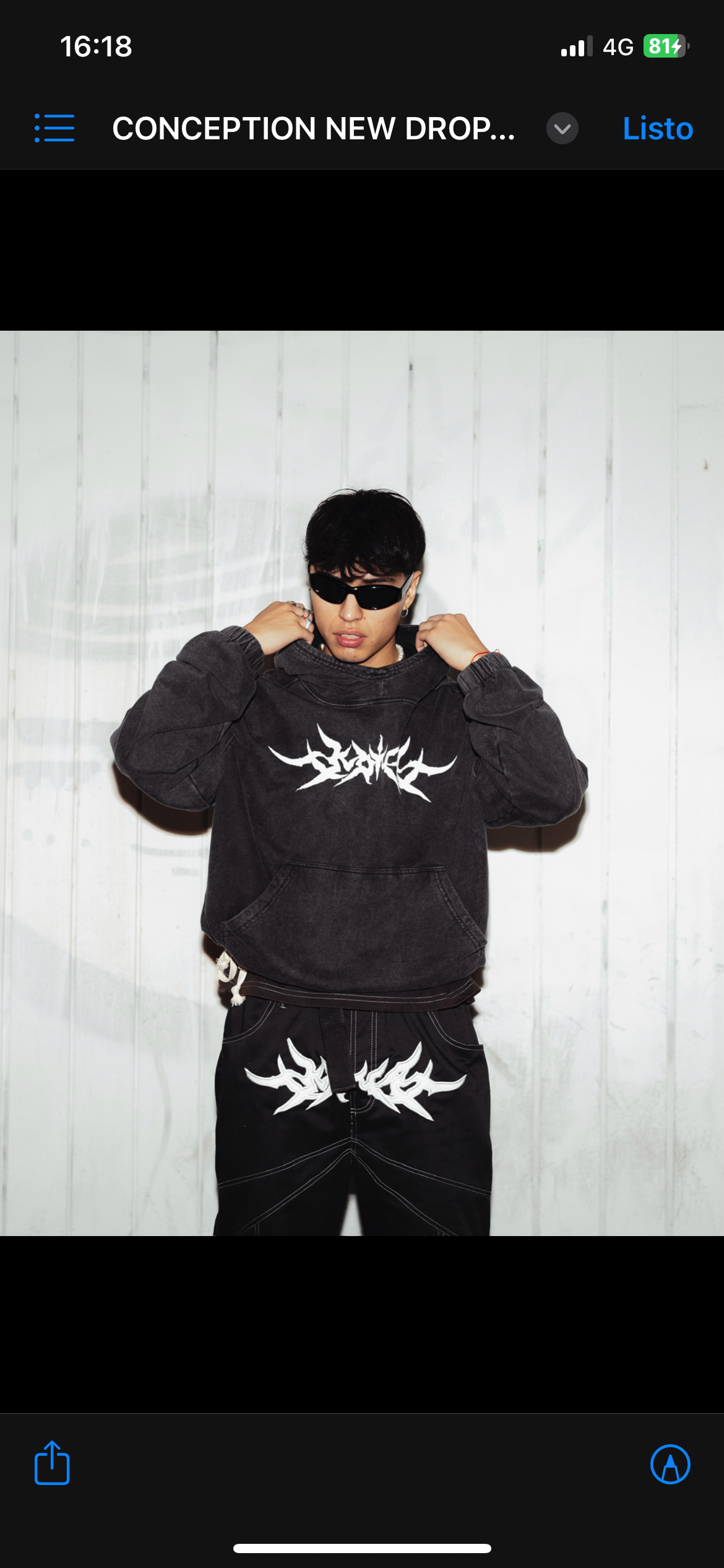 Hoodie sacred dark gray washed boxy fit