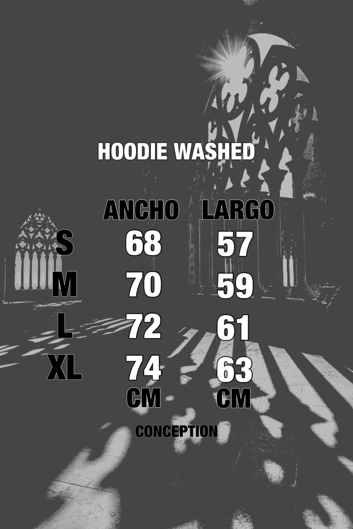 Hoodie sacred dark gray washed boxy fit